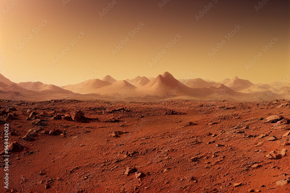 © Julian - Wallpaper background of mars landscape. Generative AI © Julian - Wallpaper background of mars landscape. Generative AI