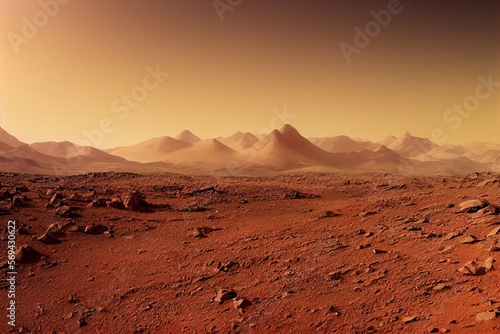 Wallpaper background of mars landscape. Generative AI