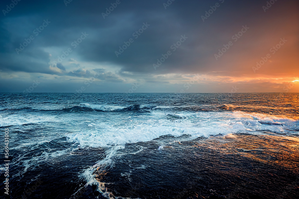 Wallpaper background of beautiful ocean. Generative ai
