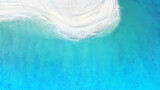 Aerial view with the lagoon with the tropical Summer with wave water as white sand beach background