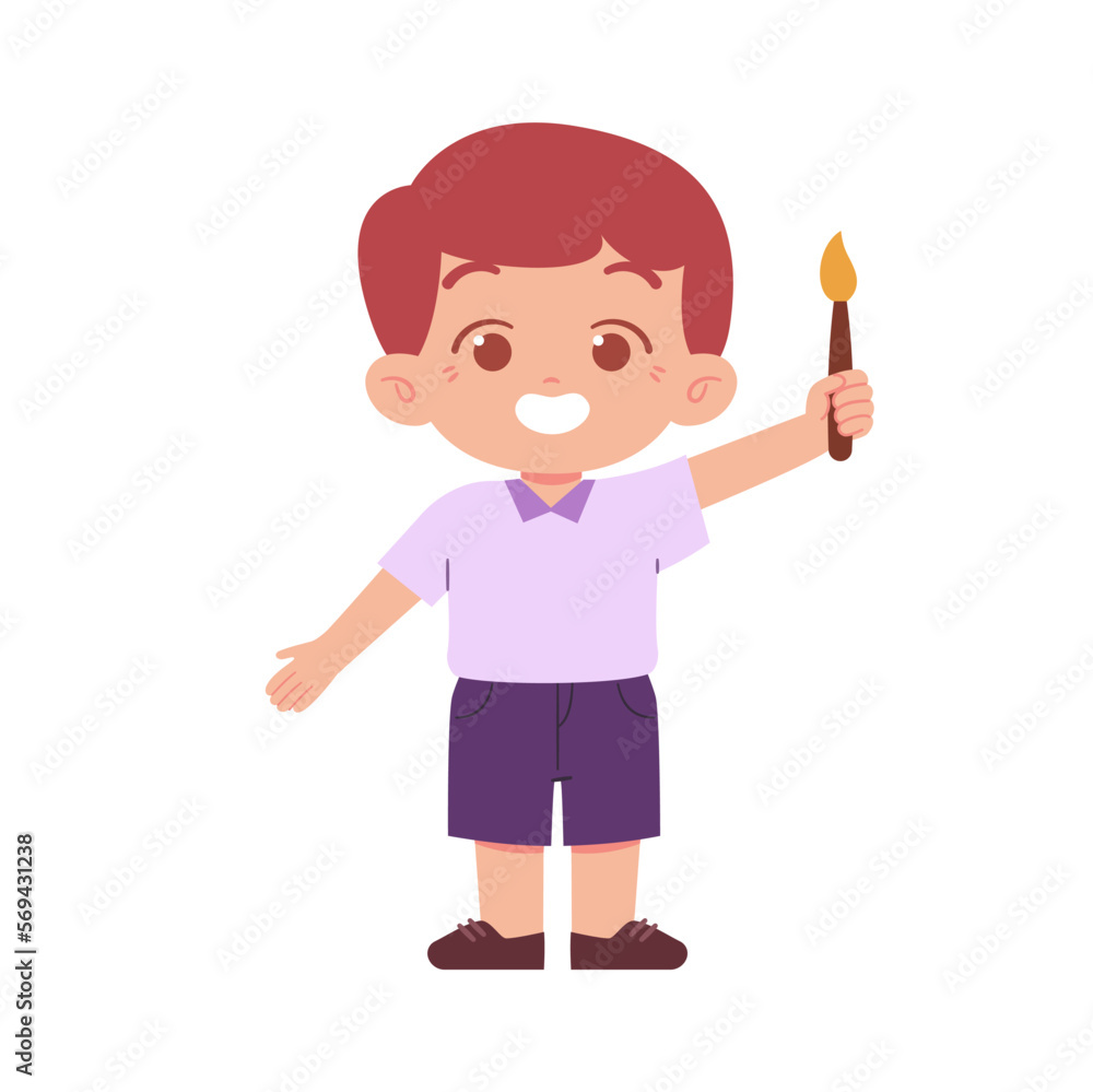 Little Boy character. Elementary School Kids Wearing Uniform Illustration