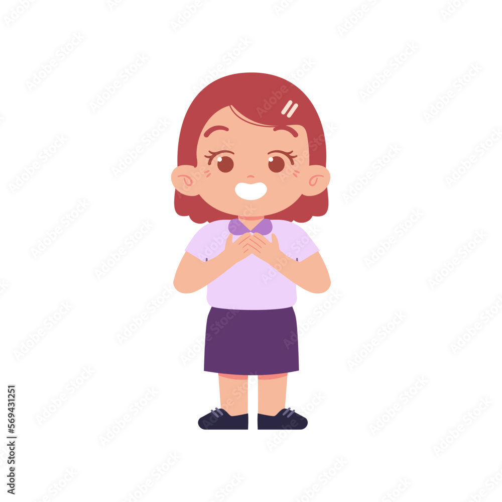 Little Boy character. Elementary School Kids Wearing Uniform Illustration