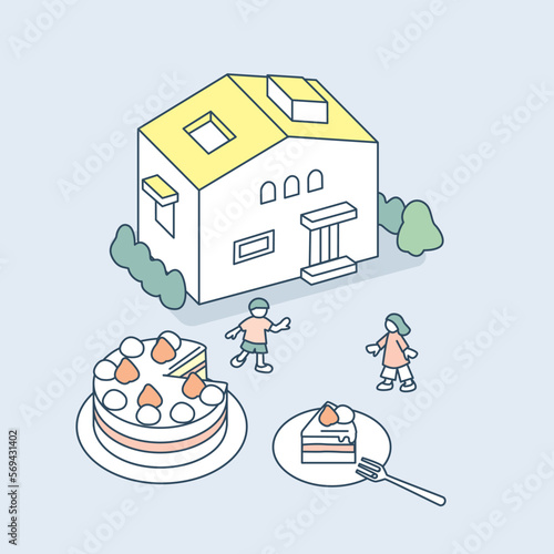 ケーキを眺める。楽しい時間