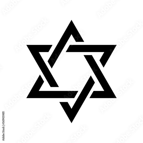 David star icon isolated on white background. Magen hexagram. Hebrew shield. Jewish sign for israel, judaism and hanukkah. Symbol of shalom. Banner for hashana. Vector