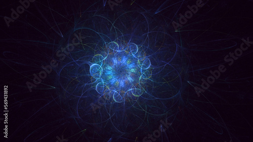 3D rendering abstract round light background