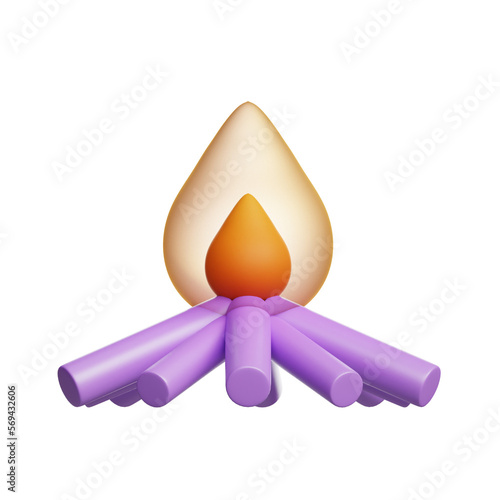 India holi light fire 3D Icon