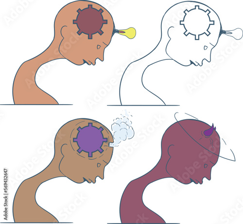 Human head with different semantic design options