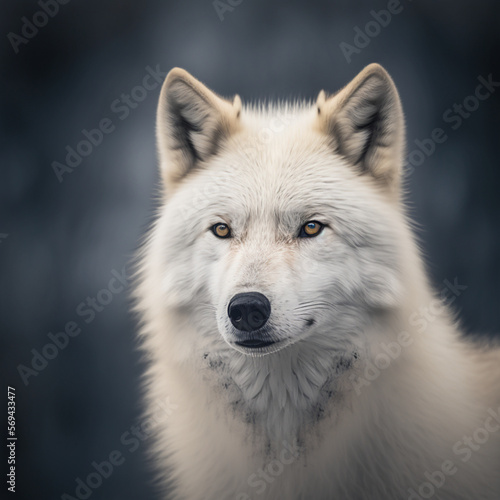 portrait of a white wolf