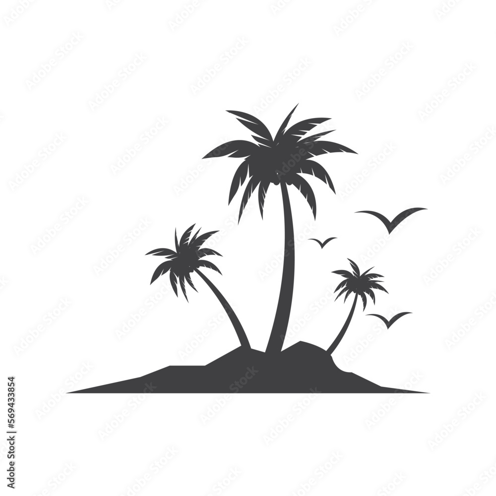 Palm tree summer logo and symbol template vector design