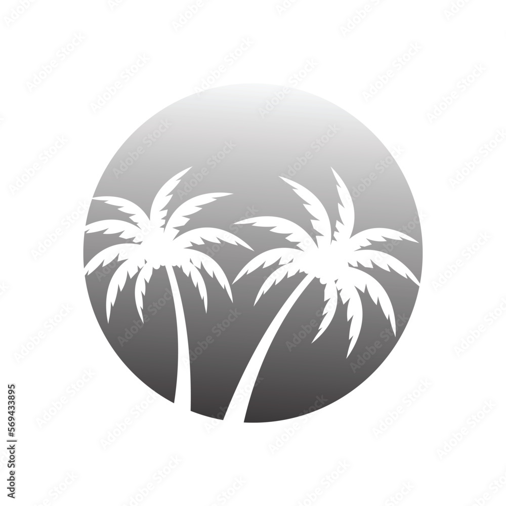 Palm tree summer logo and symbol template vector design