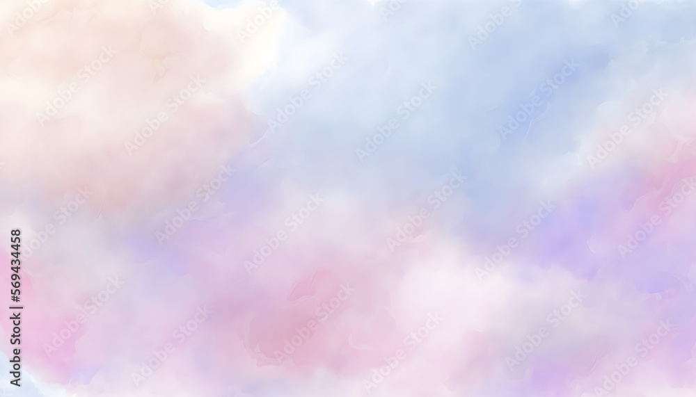 Lavender Pink Light-Blue Abstract Watercolor Background with Sky Texture Effect