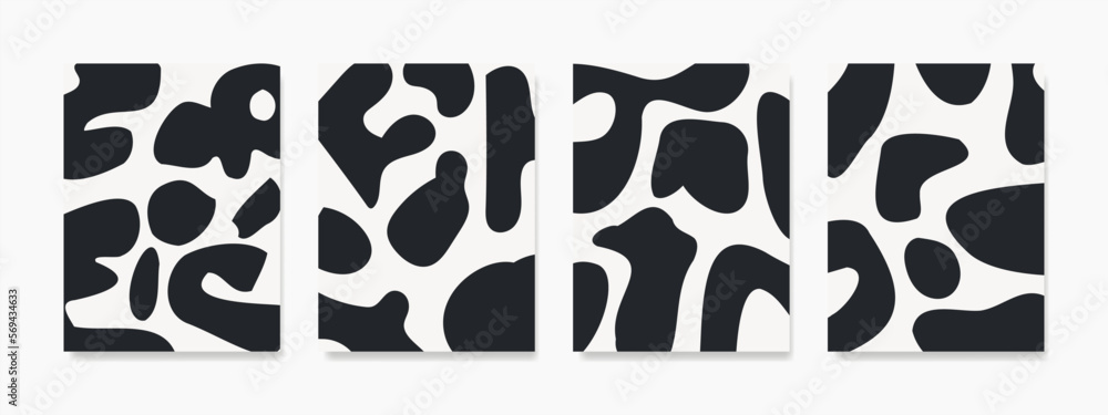 Fototapeta premium A trendy set of abstract creative minimalist artistic hand painted. Design for wall art, postcards, brochure, posters, and realeted about decoration.