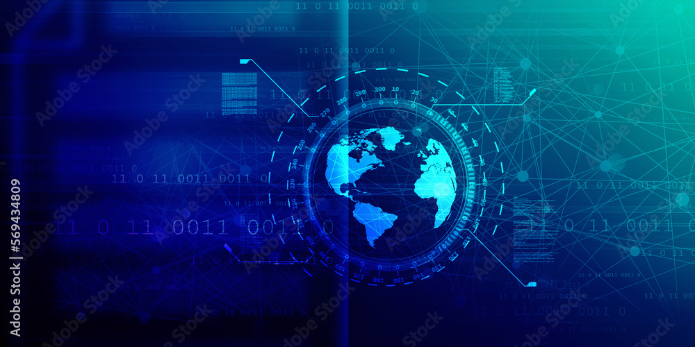 Obraz premium 2d illustration world map abstract background