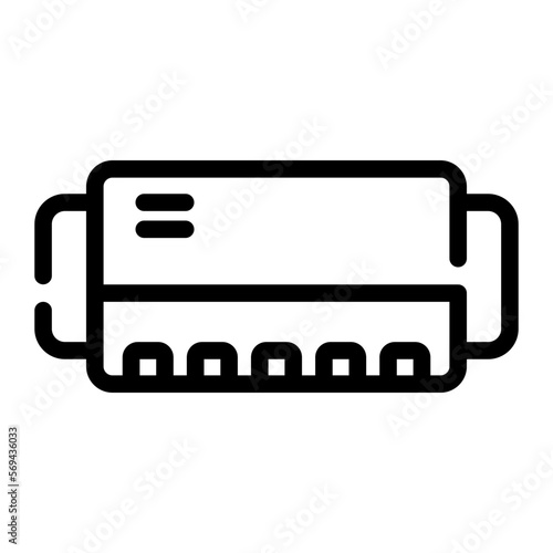 harmonica line icon
