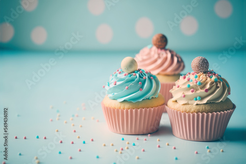 Delicious Valentines Day cupcakes - Generative AI