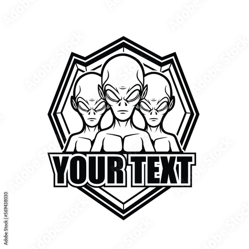 Vector illustration of alien logo template