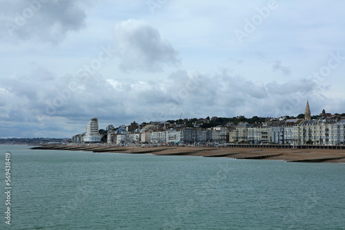 Landscape of Hastings coastline, East Sussex, England, United Kingdom photo