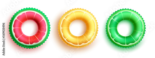 Summer floater vector set design. Summer floaters element isolated for beach lifebuoy collection. Vector illustration summer collection.