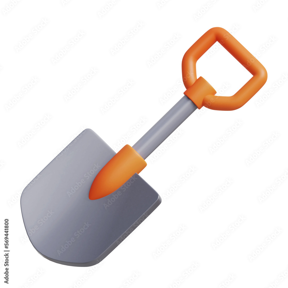 Fototapeta premium brown farm shovel 3D Icon