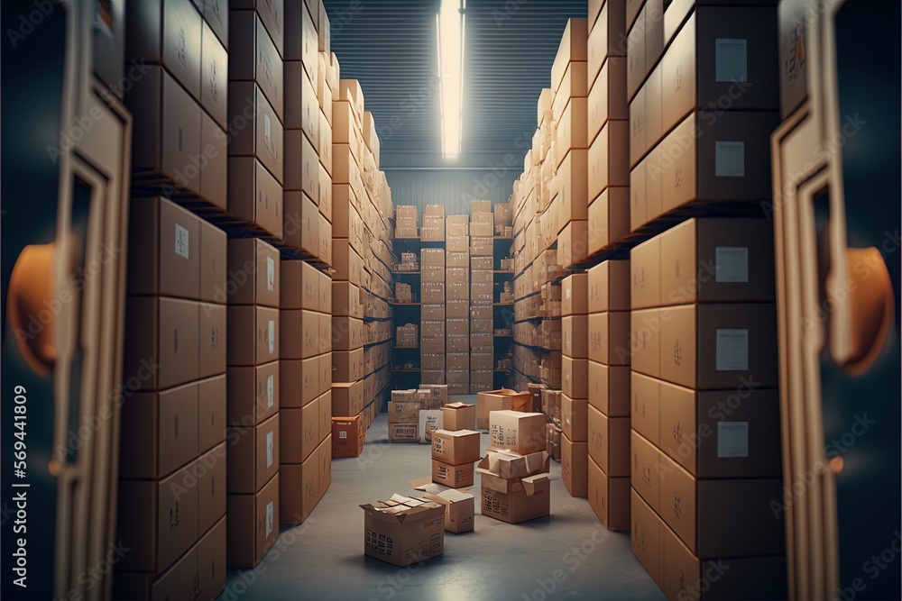 A Warehouse Full Of Boxes. Concept: Problems With The Delivery 