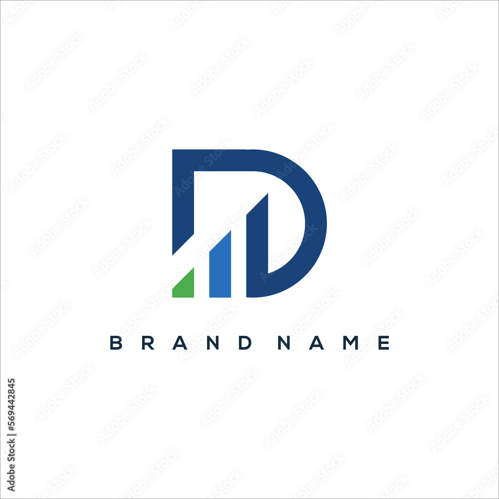 Initial letter D growth bar chart Logo Vector Template Initial letter D growth bar chart Logo Vector Template