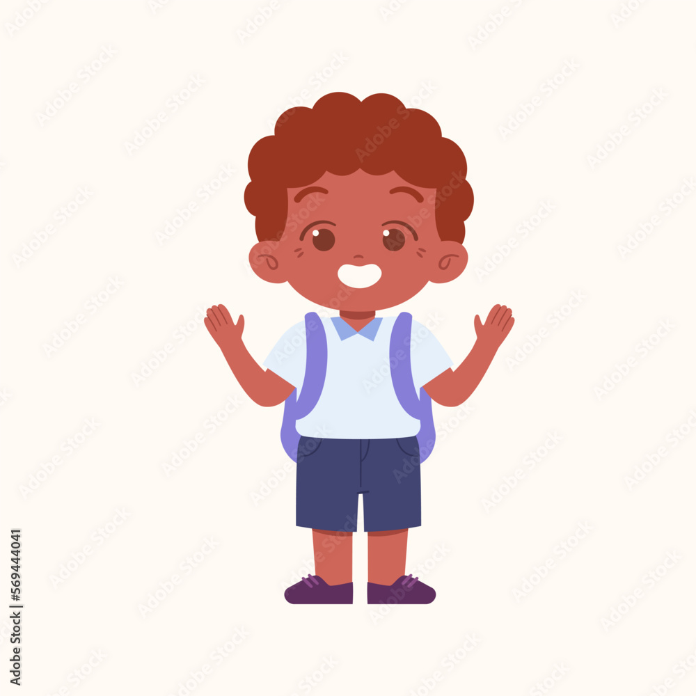 Little Boy character. Elementary School Kids Wearing Uniform Illustration Little Boy character. Elementary School Kids Wearing Uniform Illustration