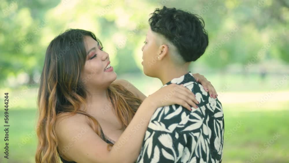 Two Latin women dance joyfully, celebrating love and diversity. Ideal for LGBTQ+ rights advocacy projects. Slow-motion captures unity, and inclusiveness in representation of love and acceptance. Two Latin women dance joyfully, celebrating love and diversity. Ideal for LGBTQ+ rights advocacy projects. Slow-motion captures unity, and inclusiveness in representation of love and acceptance.