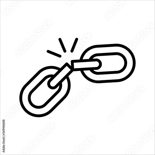 hyperlink icon, A broken link or broken seo backlink vector illustration on white background