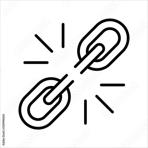 hyperlink icon, A broken link or broken seo backlink vector illustration on white background