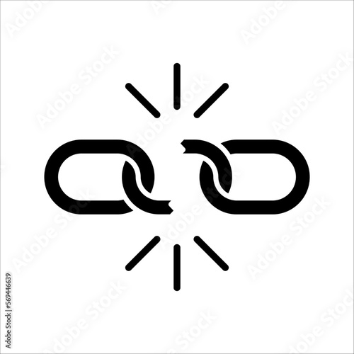 hyperlink icon, A broken link or broken seo backlink vector illustration on white background