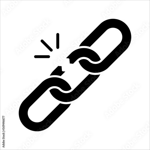 hyperlink icon, A broken link or broken seo backlink vector illustration on white background