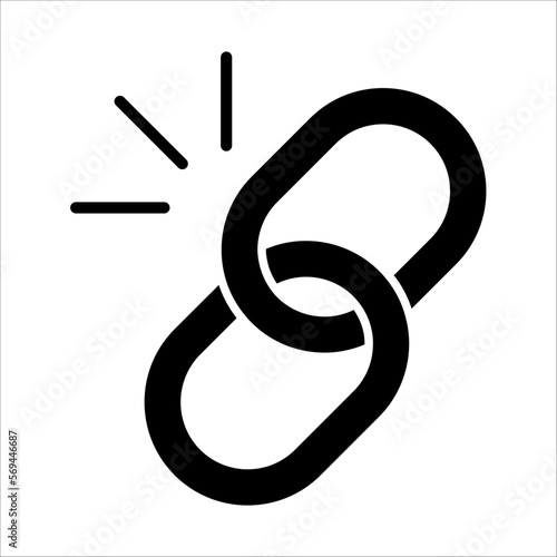 hyperlink icon, A broken link or broken seo backlink vector illustration on white background