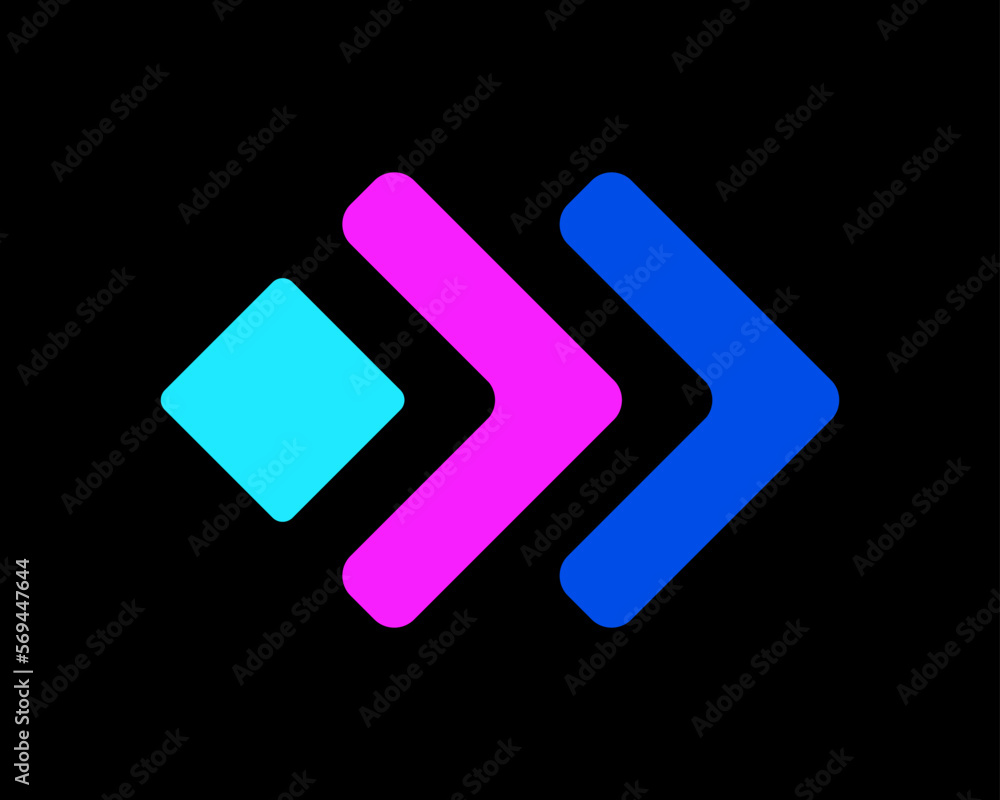 Forward Arrow Right Direction Rhombus Geometric Shipment Express Modern Colorful Vector Logo Design Forward Arrow Right Direction Rhombus Geometric Shipment Express Modern Colorful Vector Logo Design