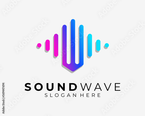 Letter W Initial Soundwave Music Audio Waveform Frequency Colorful Vibrant 3D Vector Logo Design © sore.studios