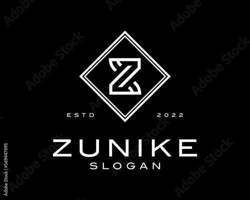 Free Download Letter Z Initials Line Art Rhombus Frame Elegant Luxury Minimalist Monogram Vector Logo Design - GFXLoad