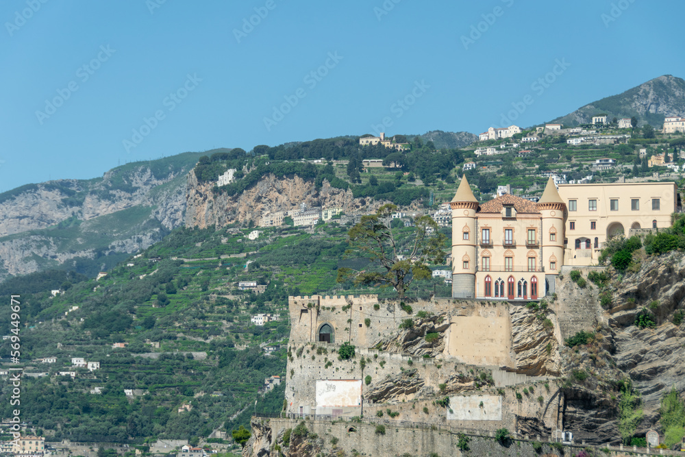 Mezzacapo Castle In Maiori, Amalfi Coast, Campania, Italy

