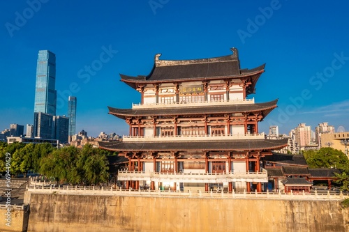 Changsha xiangjiang river riverside scenery Du Fujiang pavilion photo