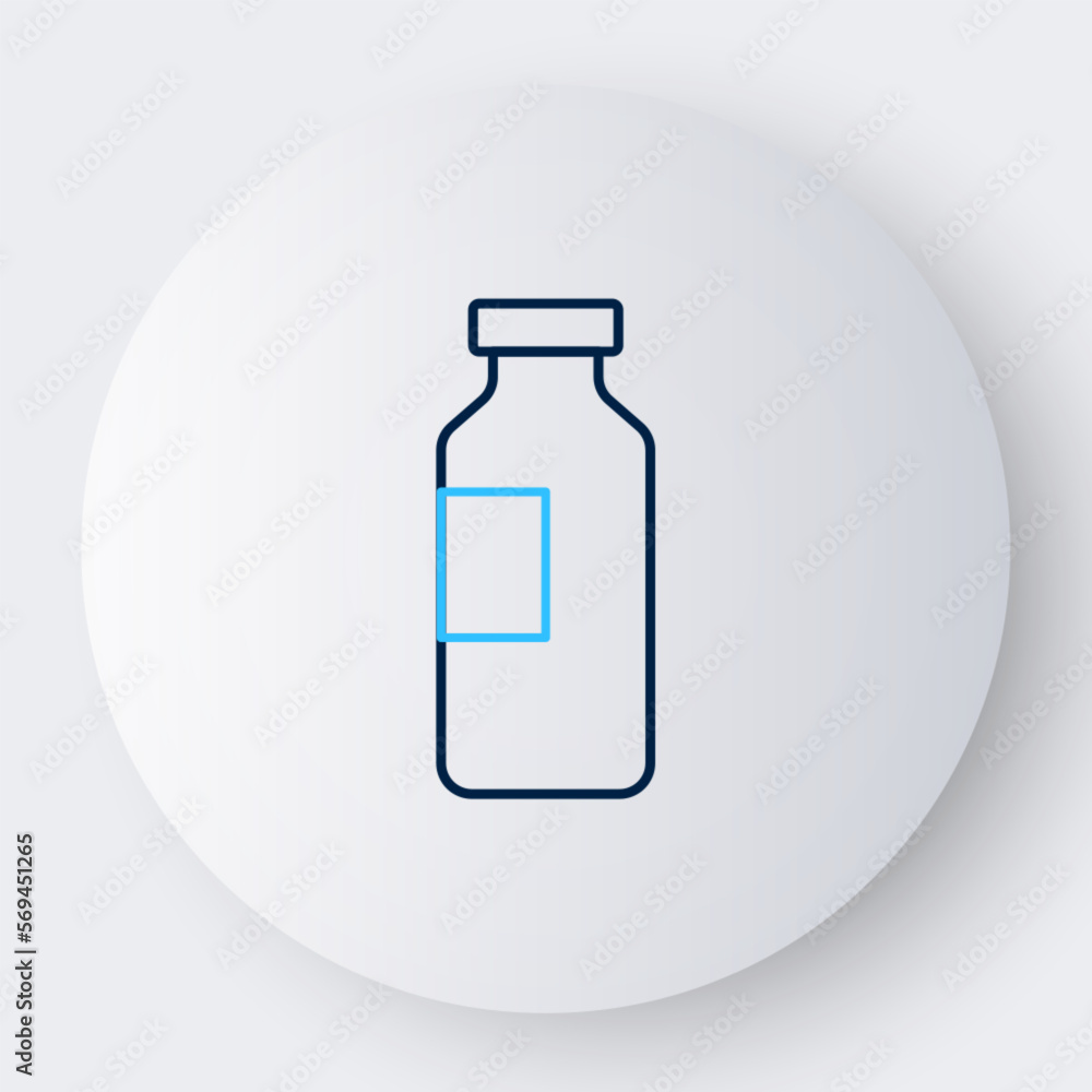 Line Bottle of water icon isolated on white background. Soda aqua drink sign. Colorful outline concept. Vector