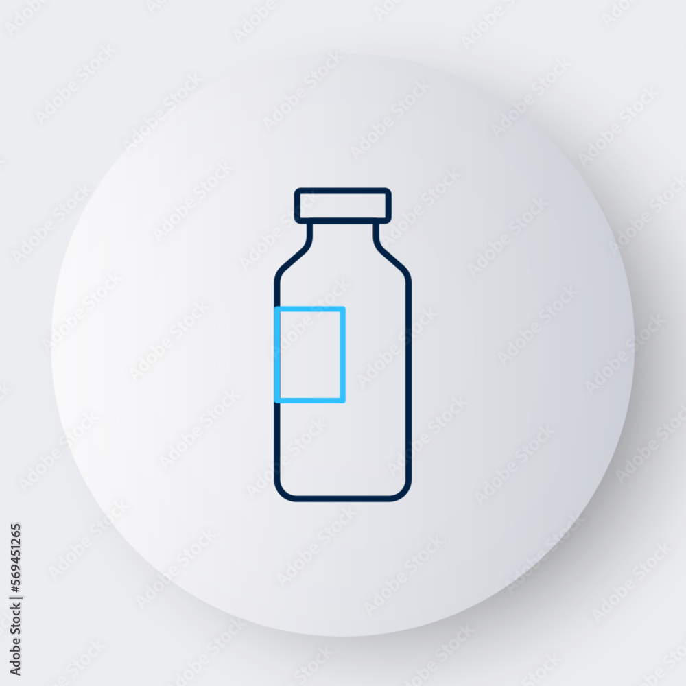Line Bottle of water icon isolated on white background. Soda aqua drink sign. Colorful outline concept. Vector Line Bottle of water icon isolated on white background. Soda aqua drink sign. Colorful outline concept. Vector
