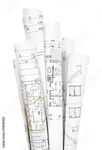 Building plans for house building, transparent background