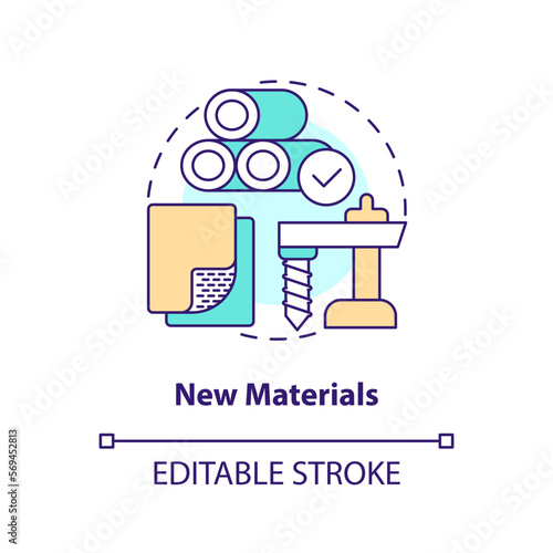 New materials concept icon. Prevent corrosion risk. Geothermal energy trend abstract idea thin line illustration. Isolated outline drawing. Editable stroke. Arial, Myriad Pro-Bold fonts used