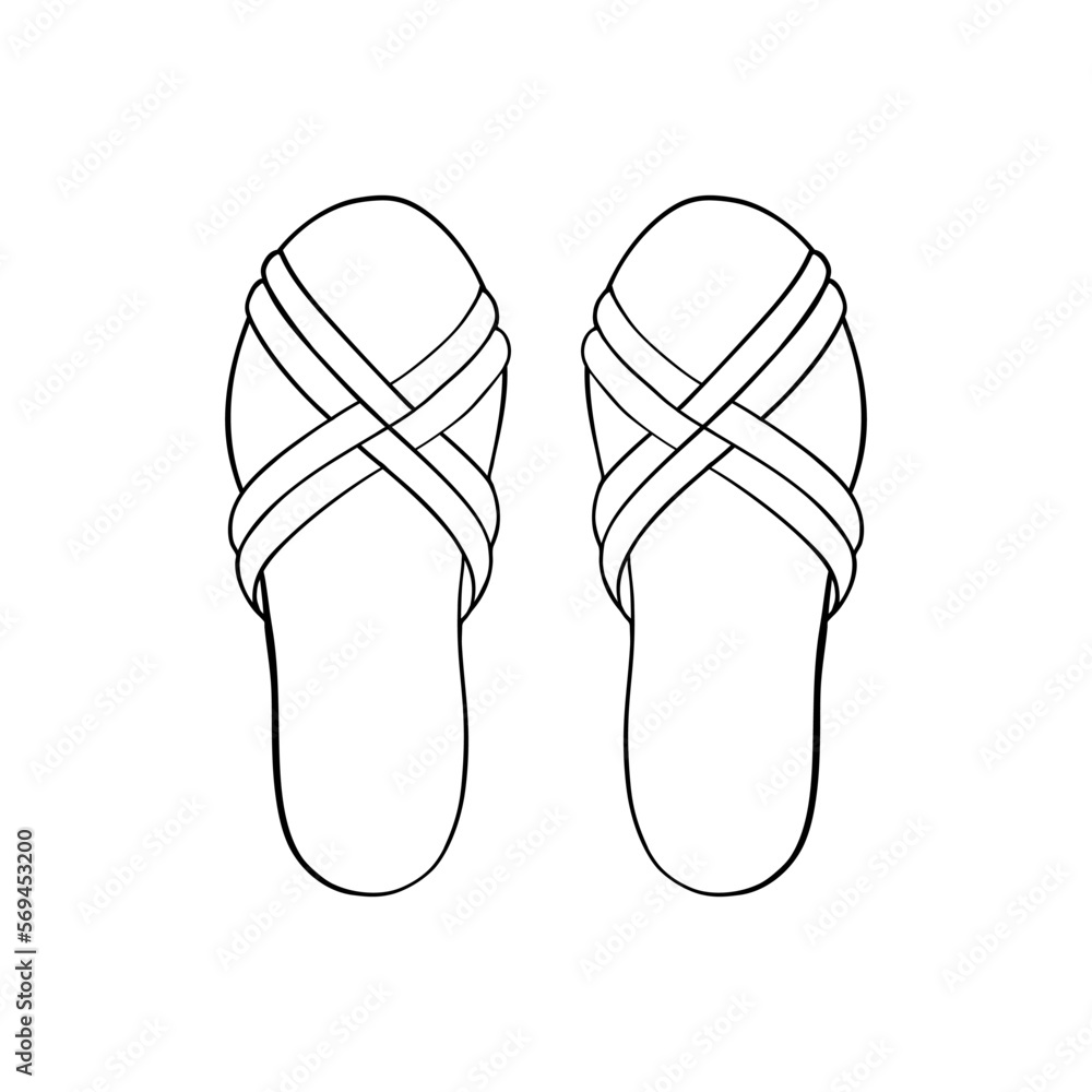 Pair shoes. .Hand draw doodle outline sketch. Vector illustration. Pair shoes. .Hand draw doodle outline sketch. Vector illustration.