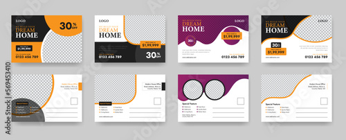 Creative Real Estate Postcard Template Design, Print Ready Postcard Template
