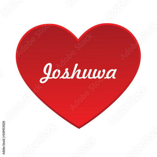red heart with the name joshuwa