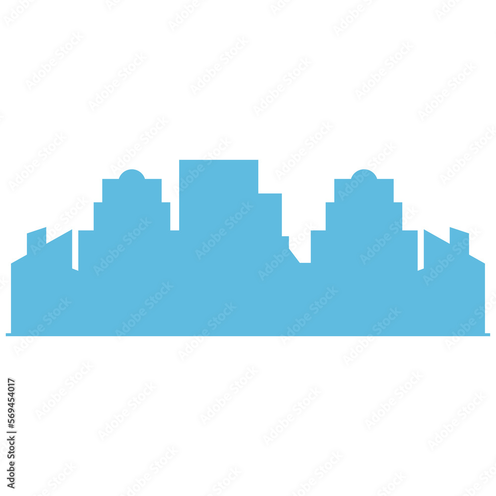 blue silhouette city skyscraper illustration