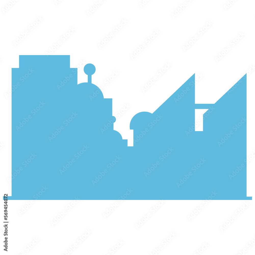 blue silhouette city skyscraper illustration