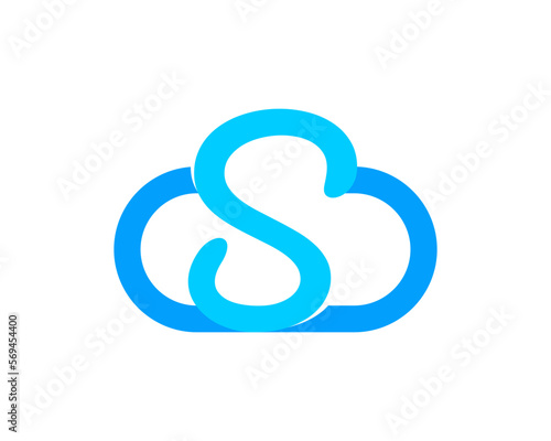 S Letter in cloud line logo