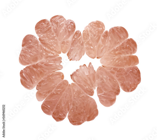 The ripe fresh citrus in a slice.