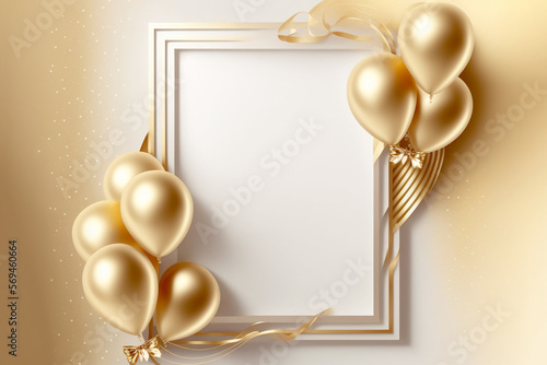 golden and bright birthday theme Generative Ai