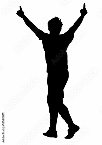 silhouette when a person win from competion 